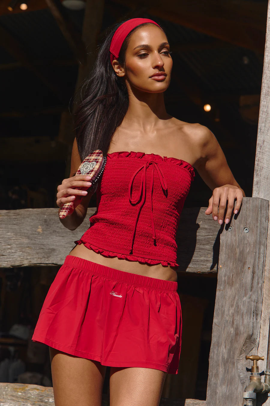 MAGNOLIA TOP - STRAWBERRY RED