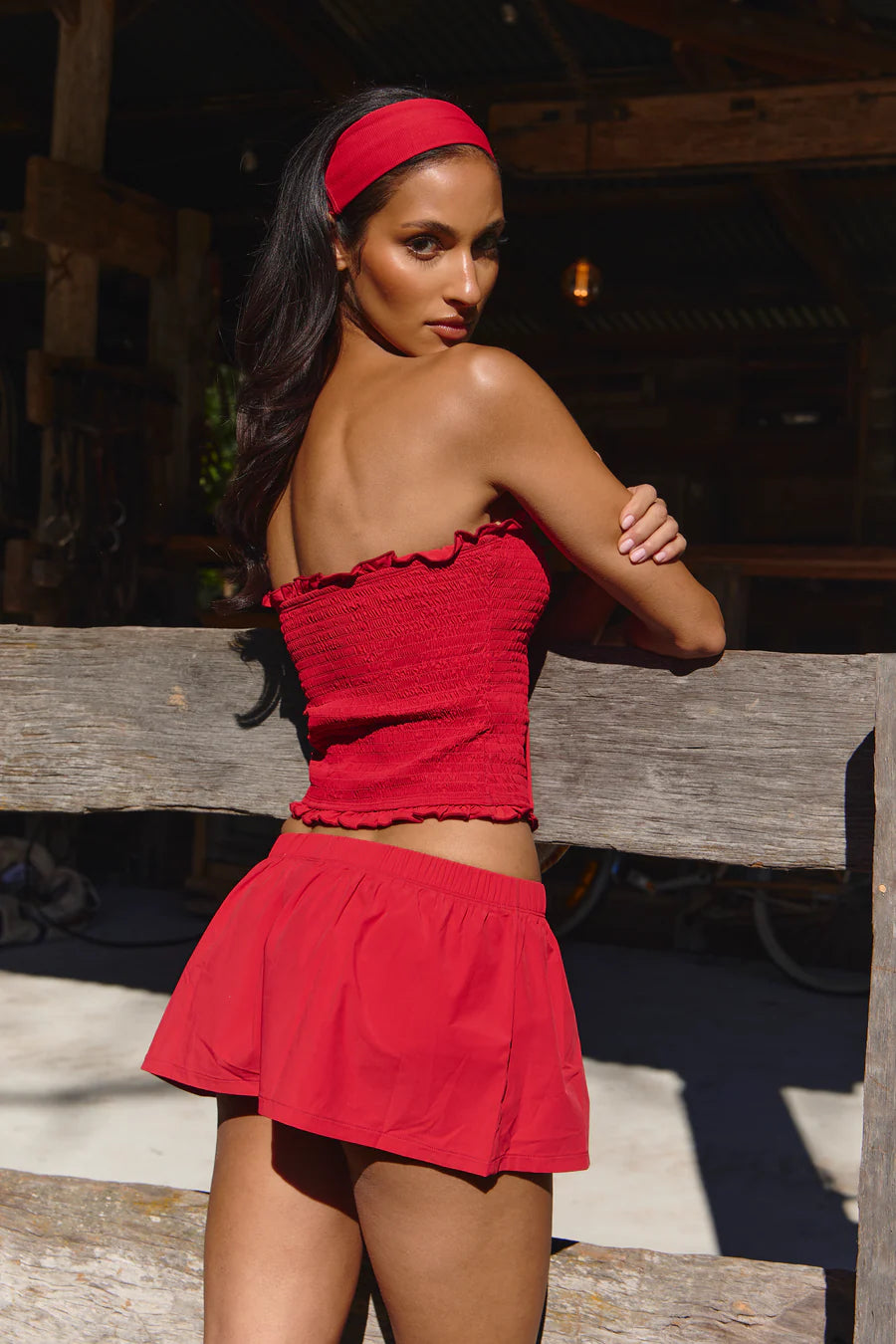 MAGNOLIA TOP - STRAWBERRY RED