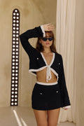 MARGOT KNIT SKIRT - BLACK/CREAM